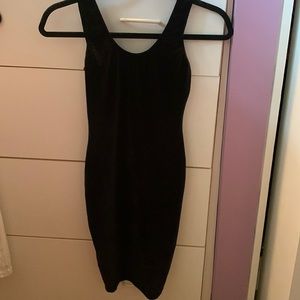 black velvet body con dress